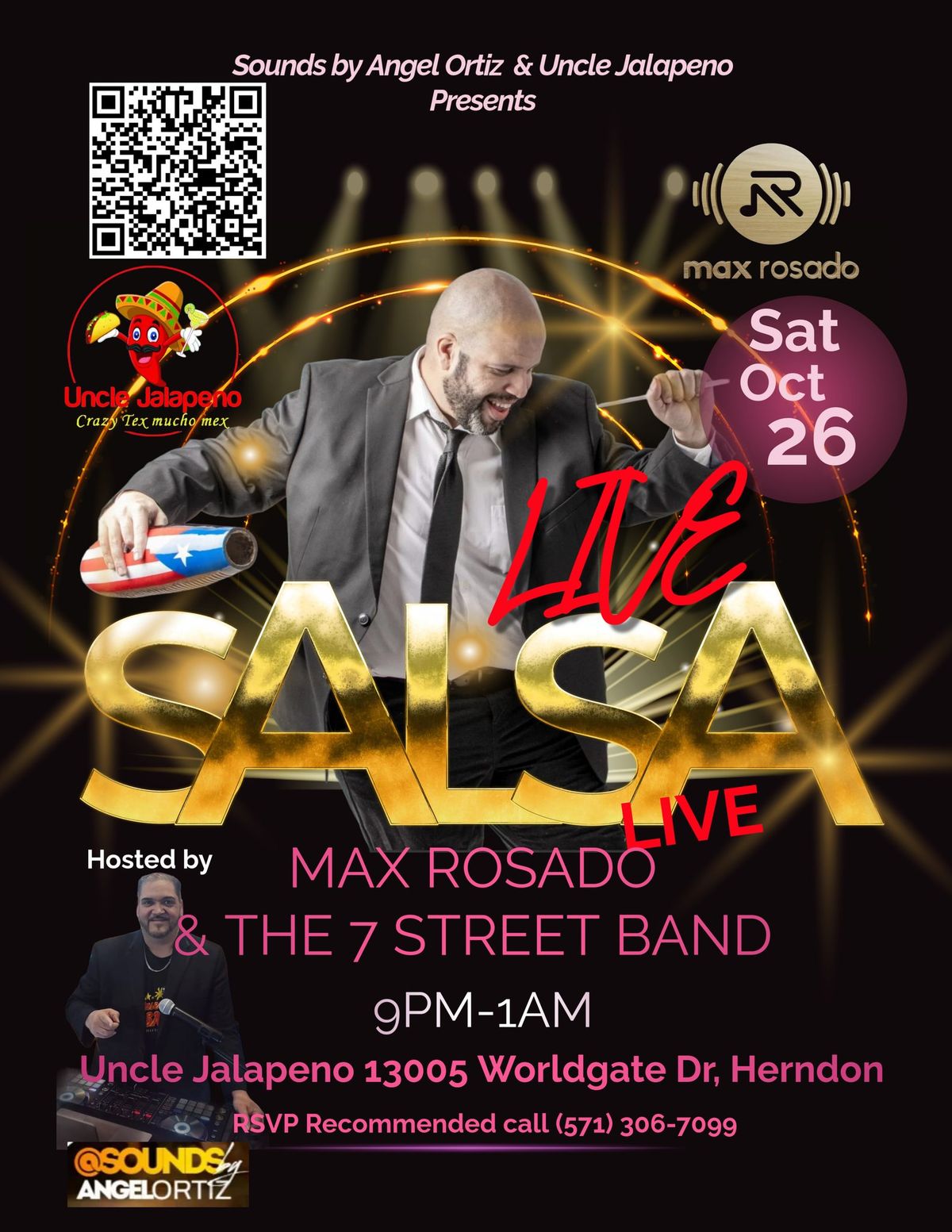 Live Salsa at Uncle Jalapeno Max Rosado & The 7th Street Band Live