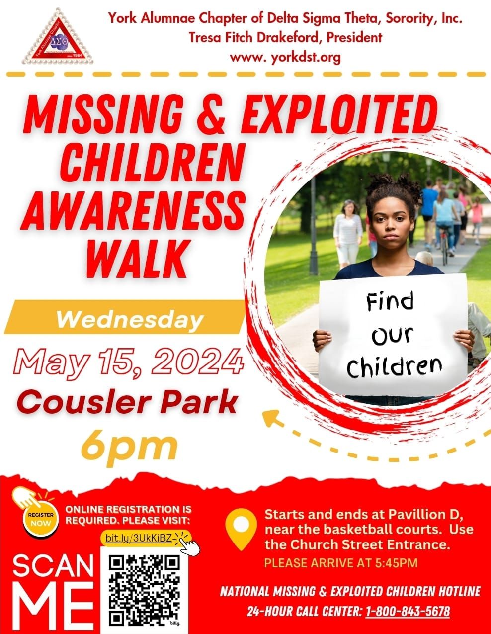 Missing and Exploited Children Awareness Walk.