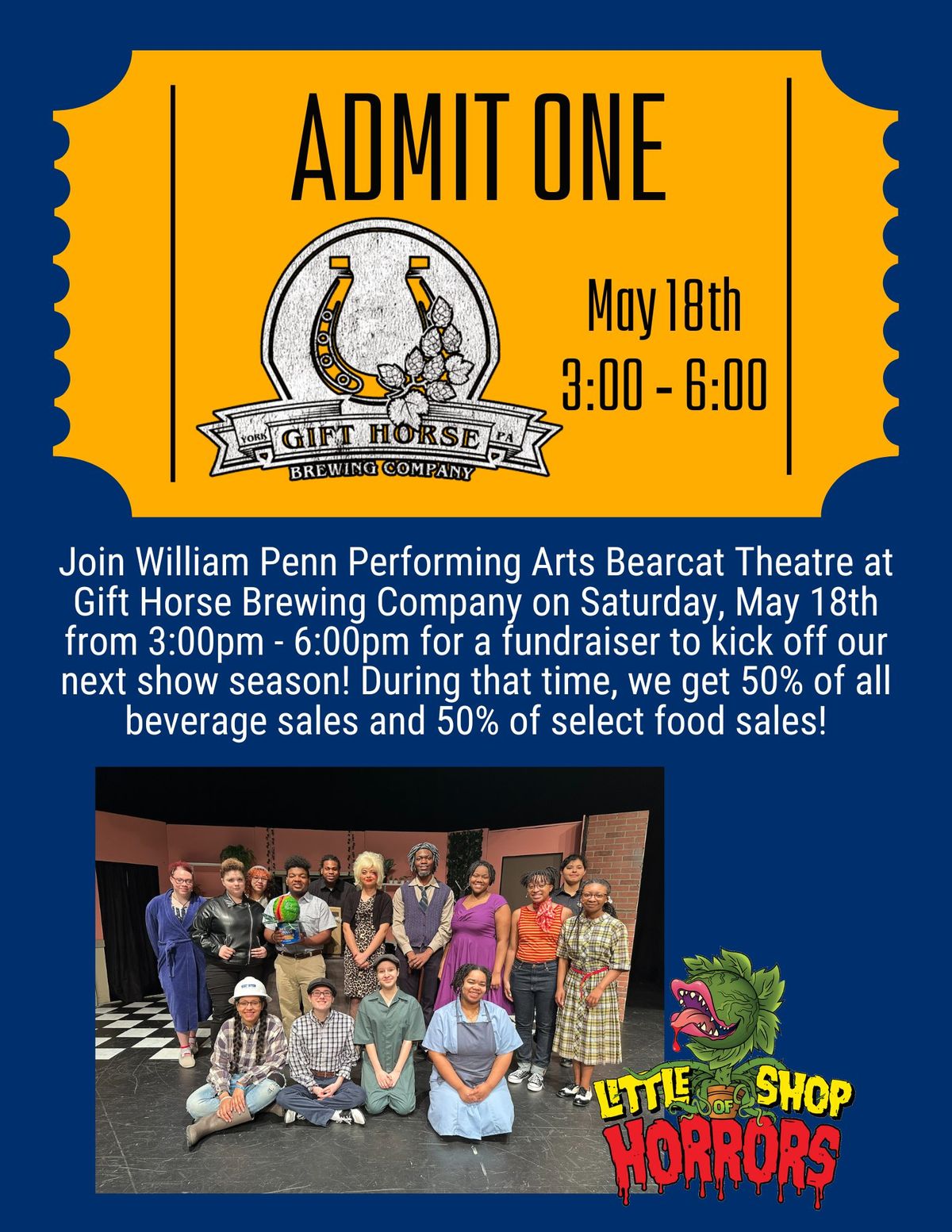 William Penn Performing Arts Fundraiser at Gift Horse Brewing Company