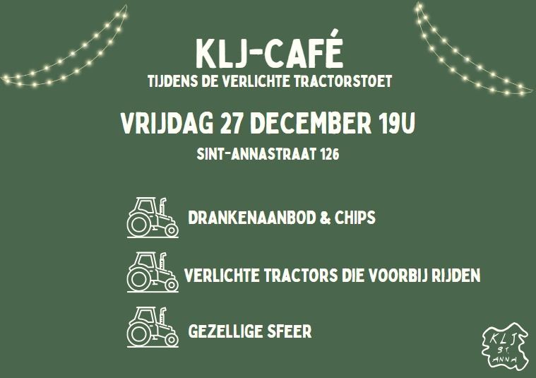 KLJ-caf\u00e9 tijdens verlichte tractorstoet Hamme 