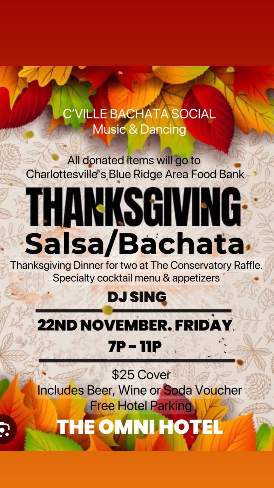 THANKSGIVING SALSA\/BACHATA @ THE OMNI HOTEL