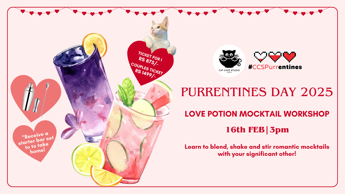 Love Potion Mocktail Workshop at Cat Caf\u00e9 Studio