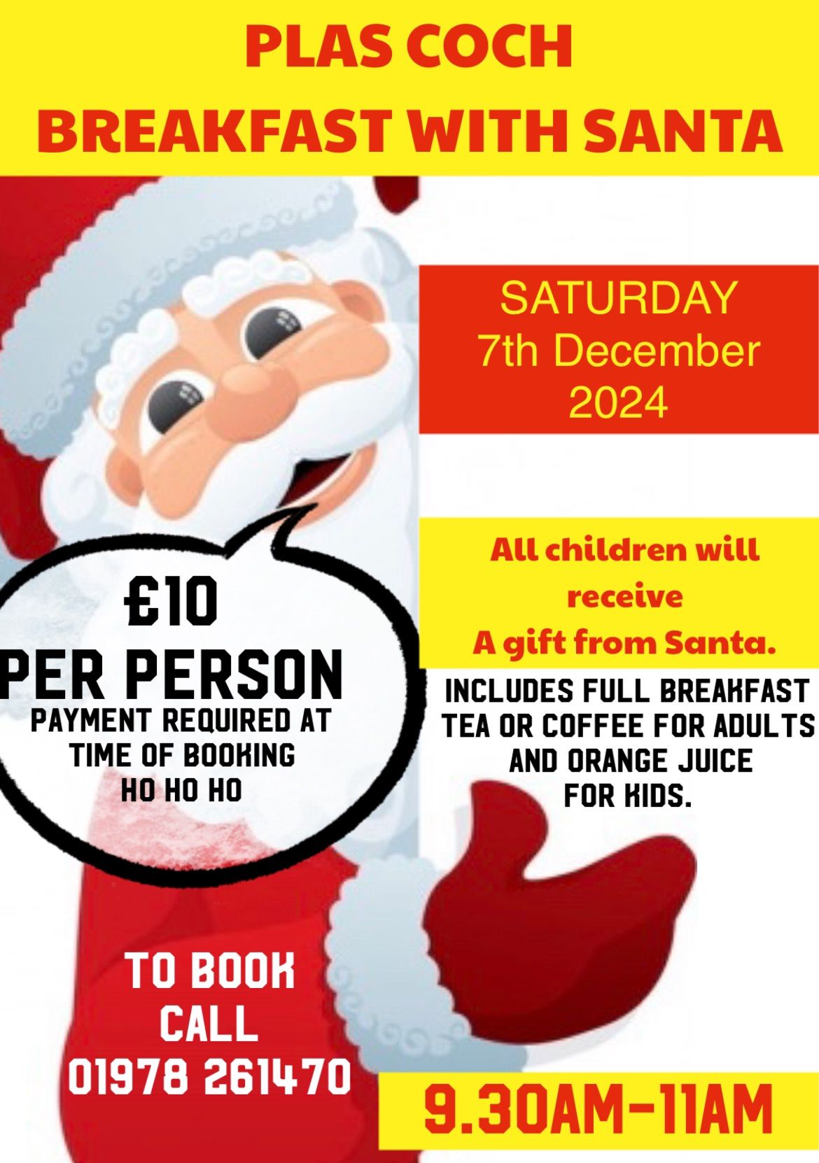 Breakfast with Santa 7th December 2024