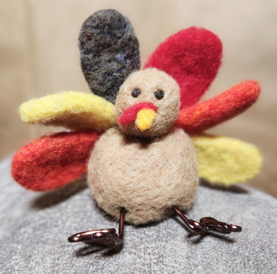 From Fluff to Fowl: Needle Felt a Turkey