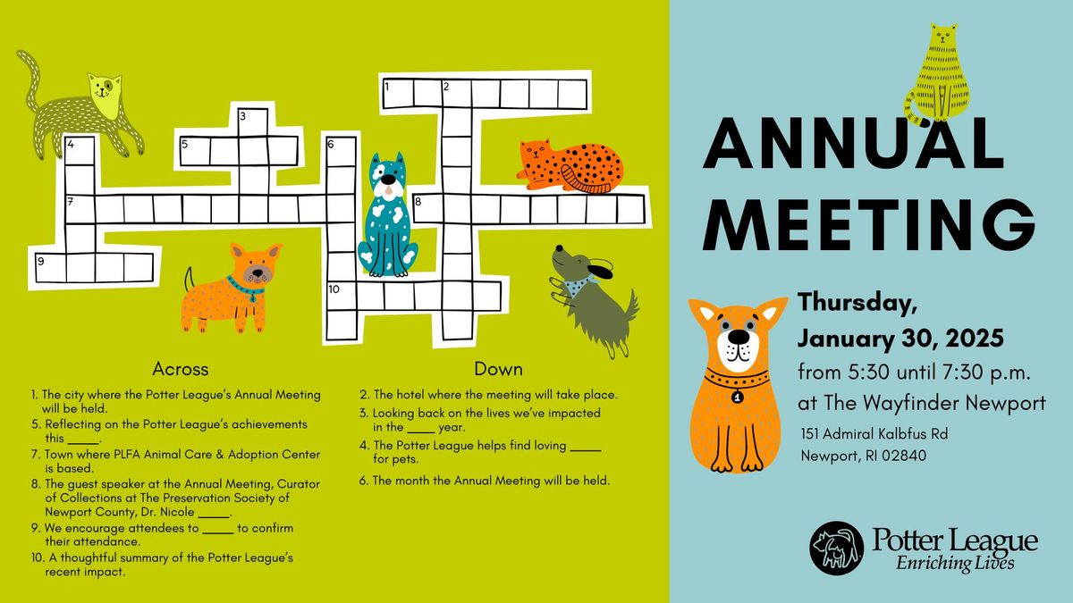 Potter League for Animals' Annual Meeting