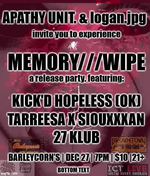 MEMORY\/\/\/WIPE Release Party