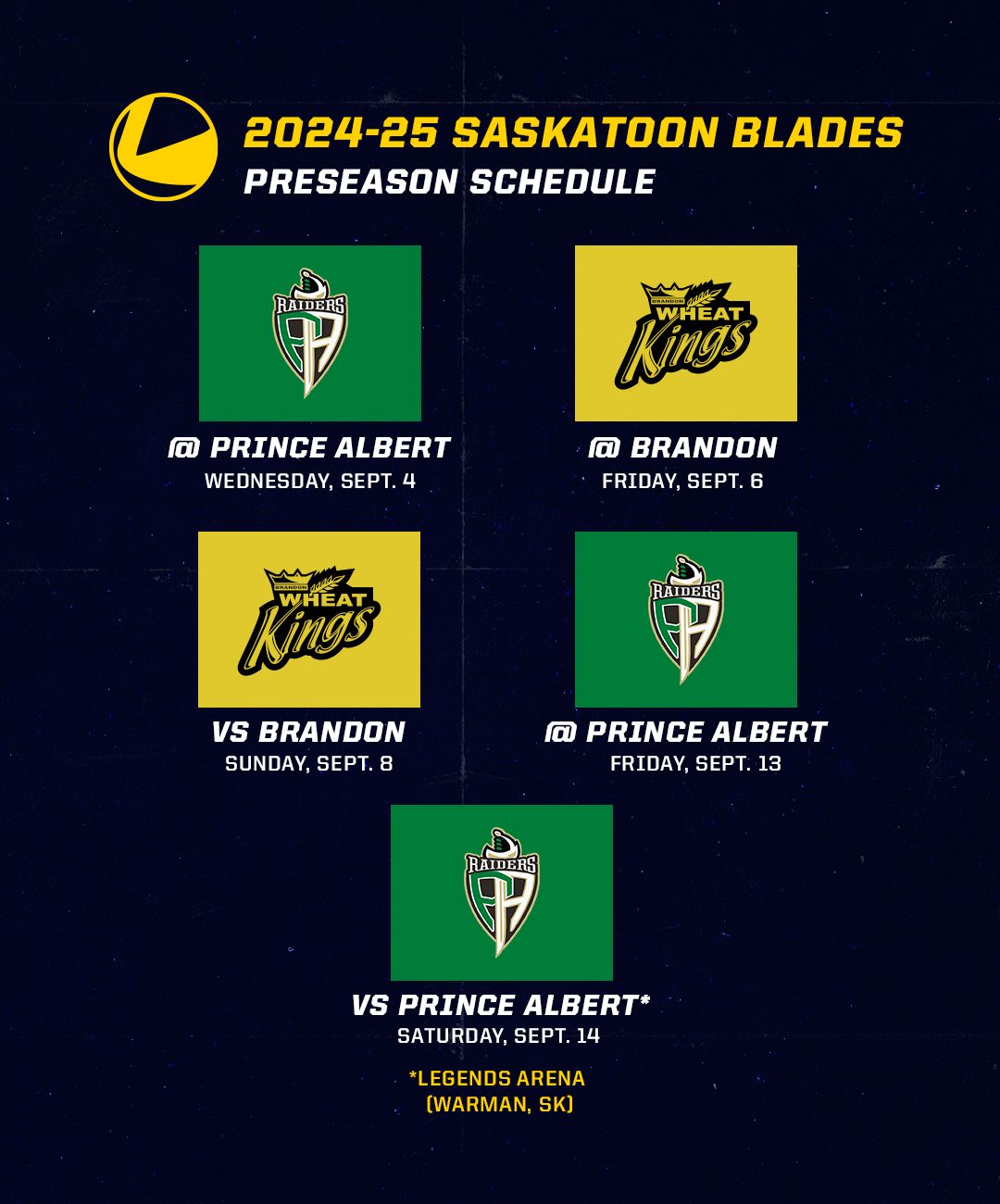 WHL Preseason: Saskatoon Blades vs. Prince Albert Raiders