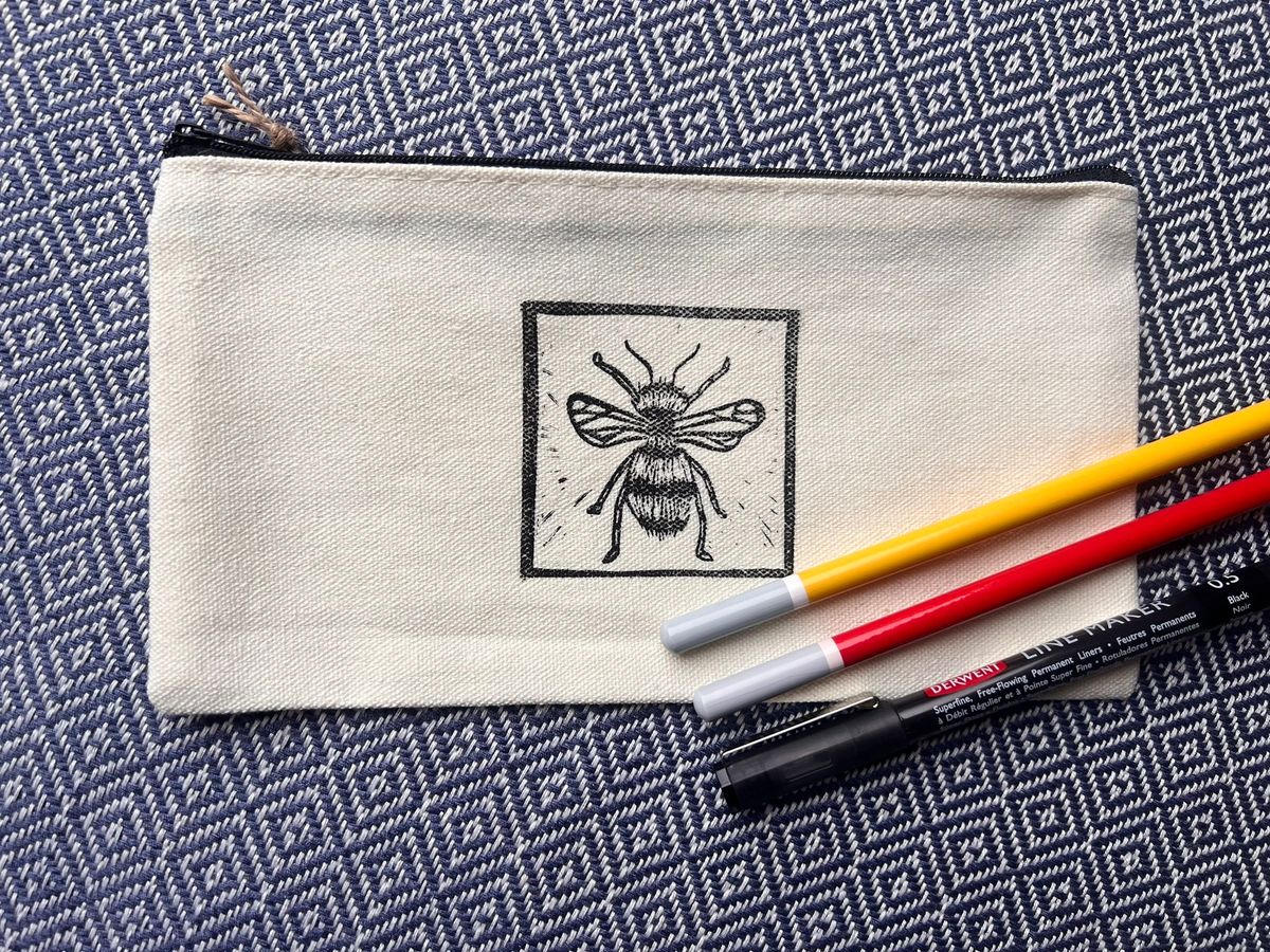 Lino Printed Pencil Case and Greetings Card Workshop on Friday 29th November, 2024 10.30 - 1.30pm 