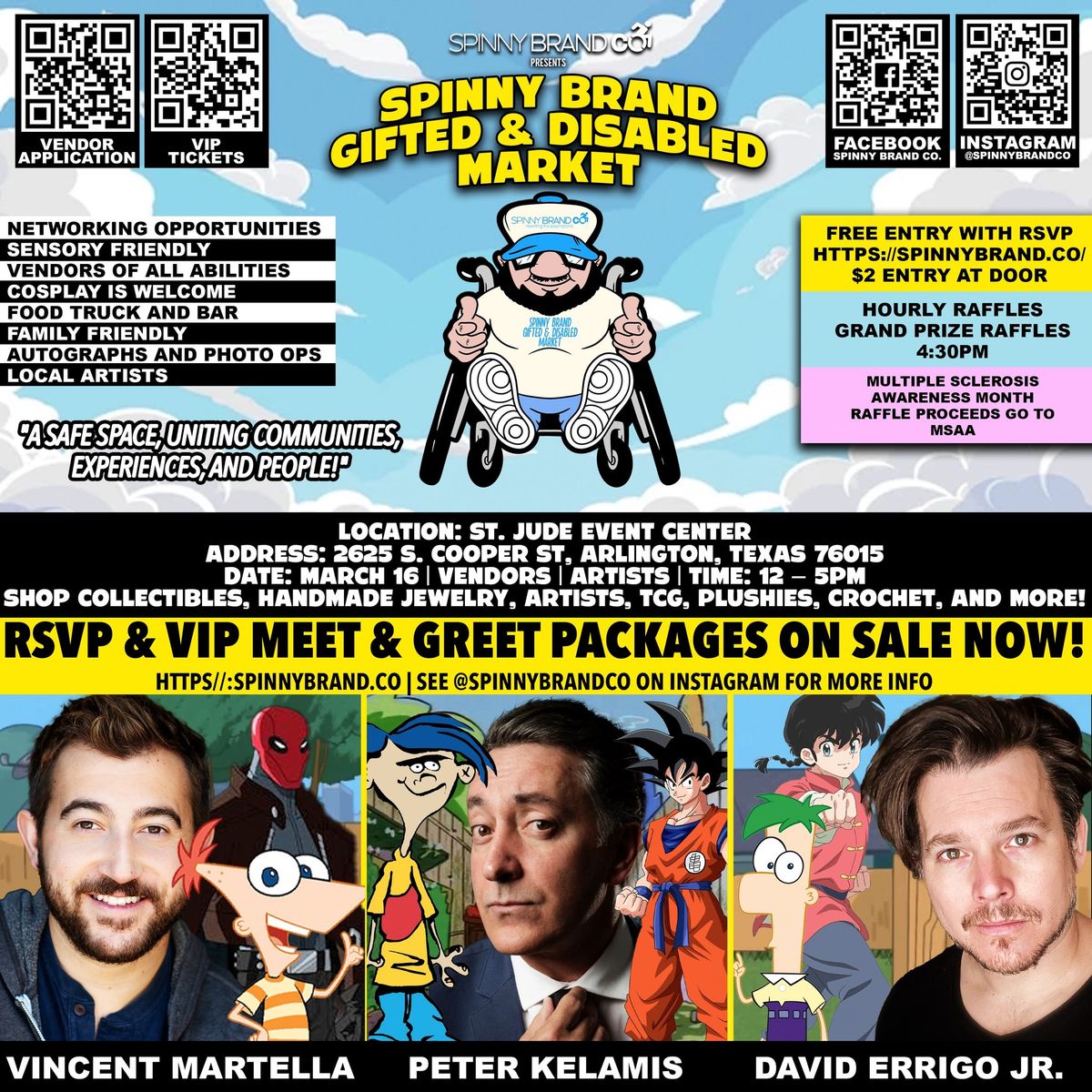 Phineas and Ferb & Rolf and Goku at the SPINNY BRAND: GIFTED AND DISABLED MARKET MARCH 2025