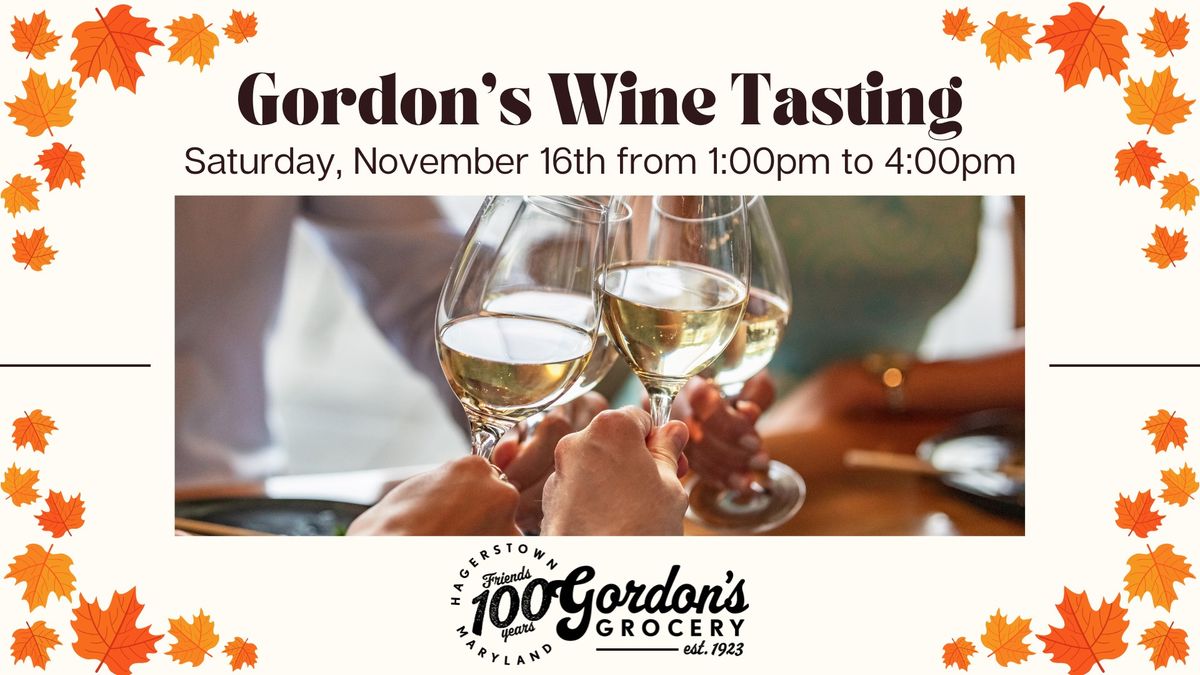 Gordon's Fall Wine Tasting