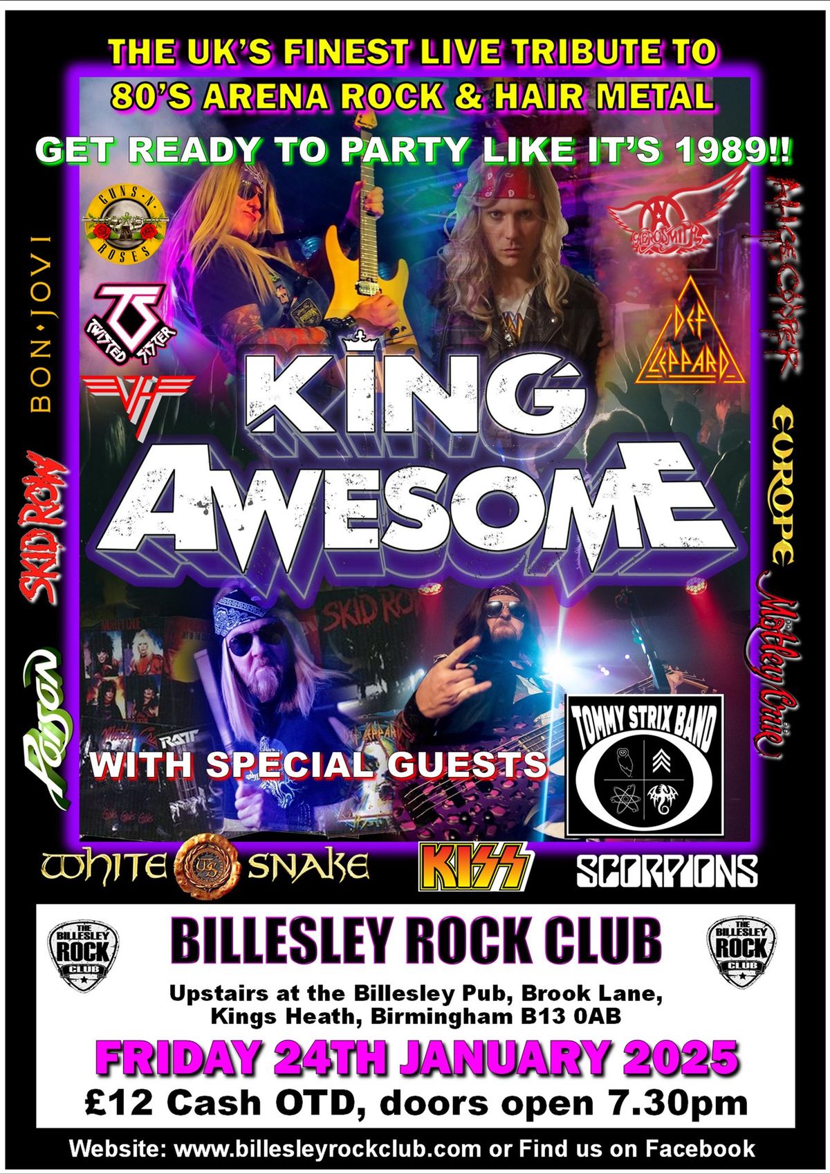 King Awesome - The Ultimate 80s Rock Show + special guests Tommy Strix Band - \u00a312 OTD