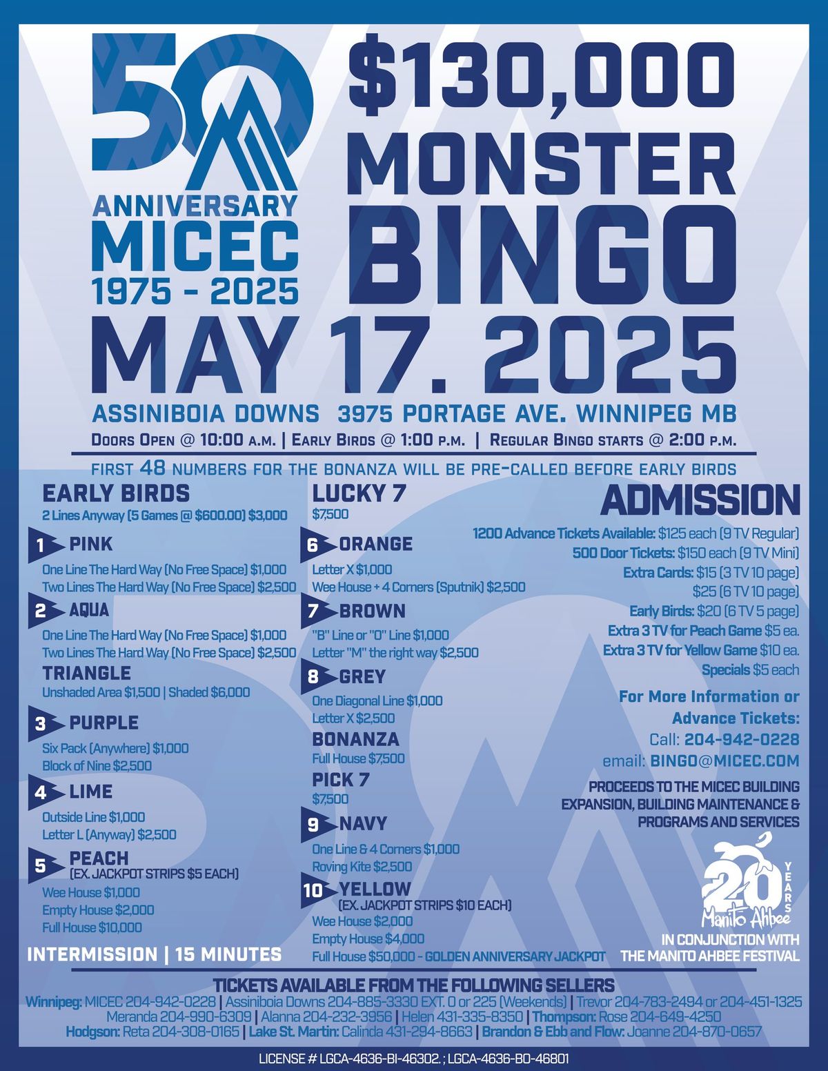 MICEC 50th Anniversary $130,000 Monster Bingo