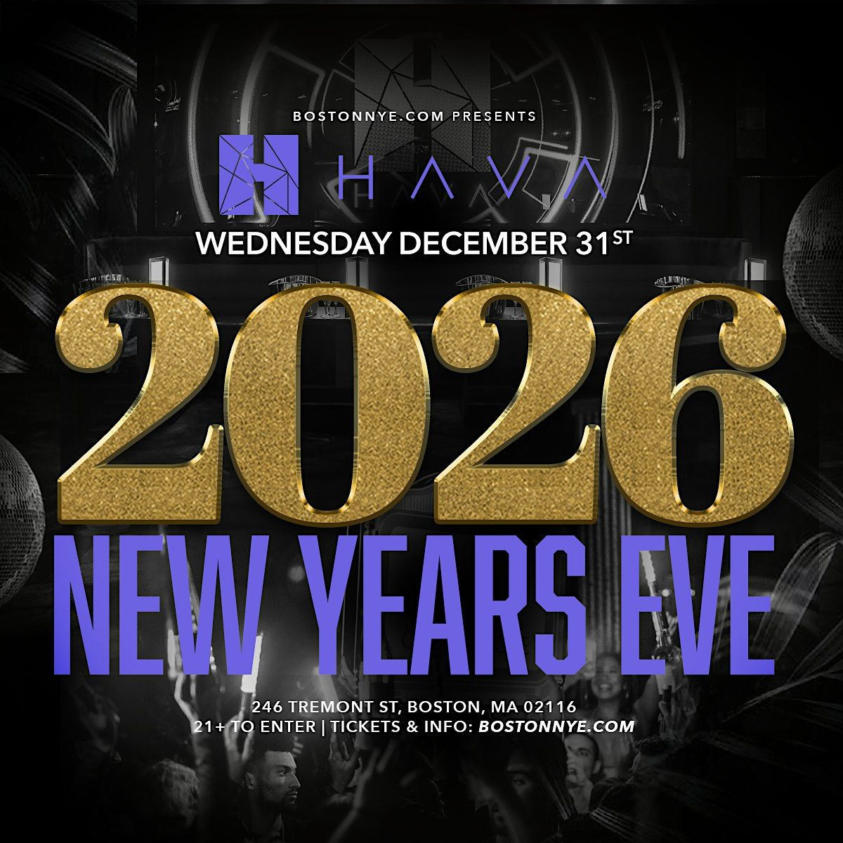 NYE 3 clubs VIP access HAVA ICON VENU