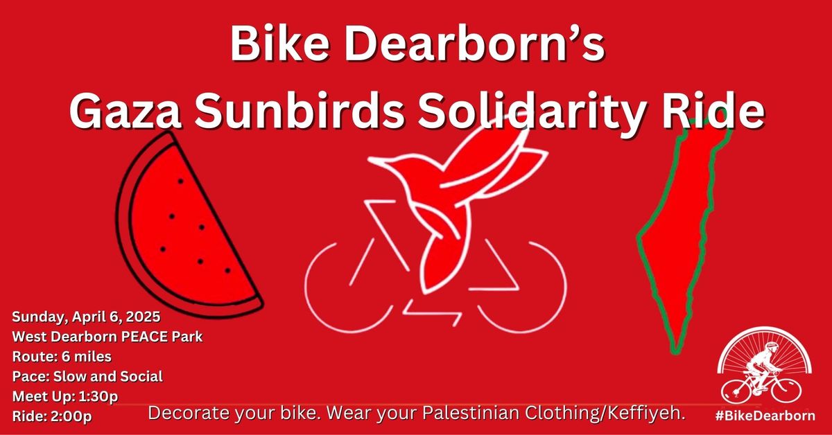 Bike Dearborn's Gaza Sunbirds Solidarity Ride