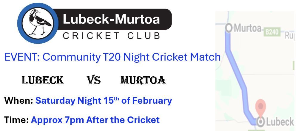 T20 Night Match - Lubeck Vs Murtoa