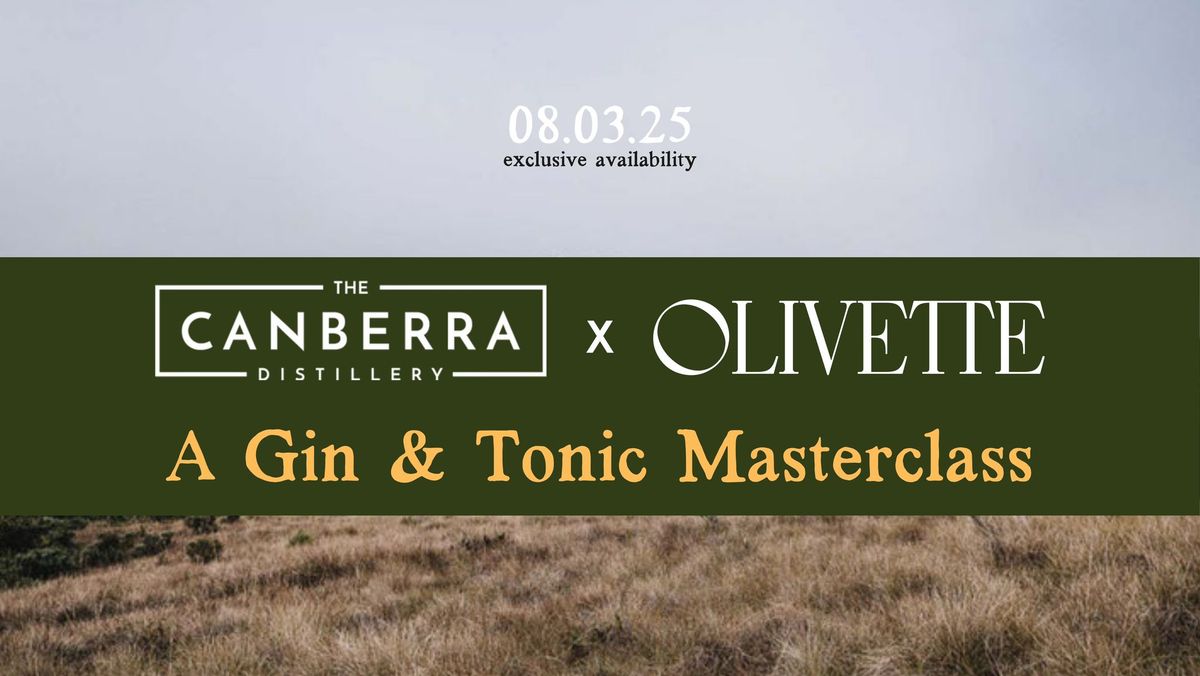 Gin Tasting: A Masterclass with Canberra Distillery