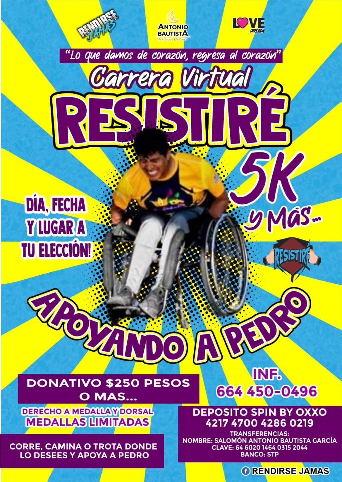 CARRERA VIRTUAL RESISTIRE 5K Y MAS