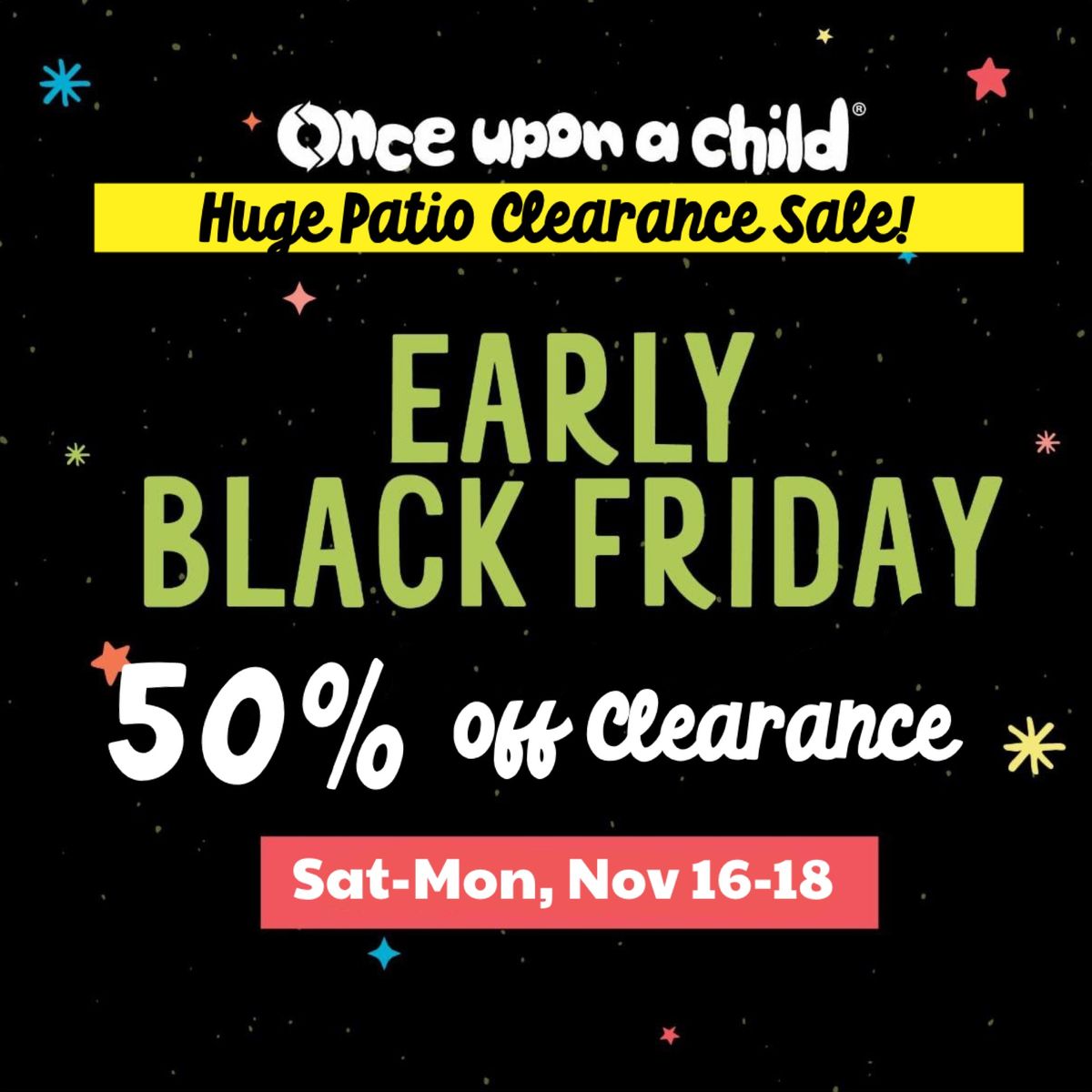 Pre-Black Friday Sale! Huge patio event: 50% off all clearance