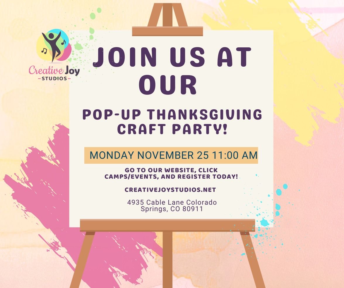 Pop-Up Thanksgiving Craft Party