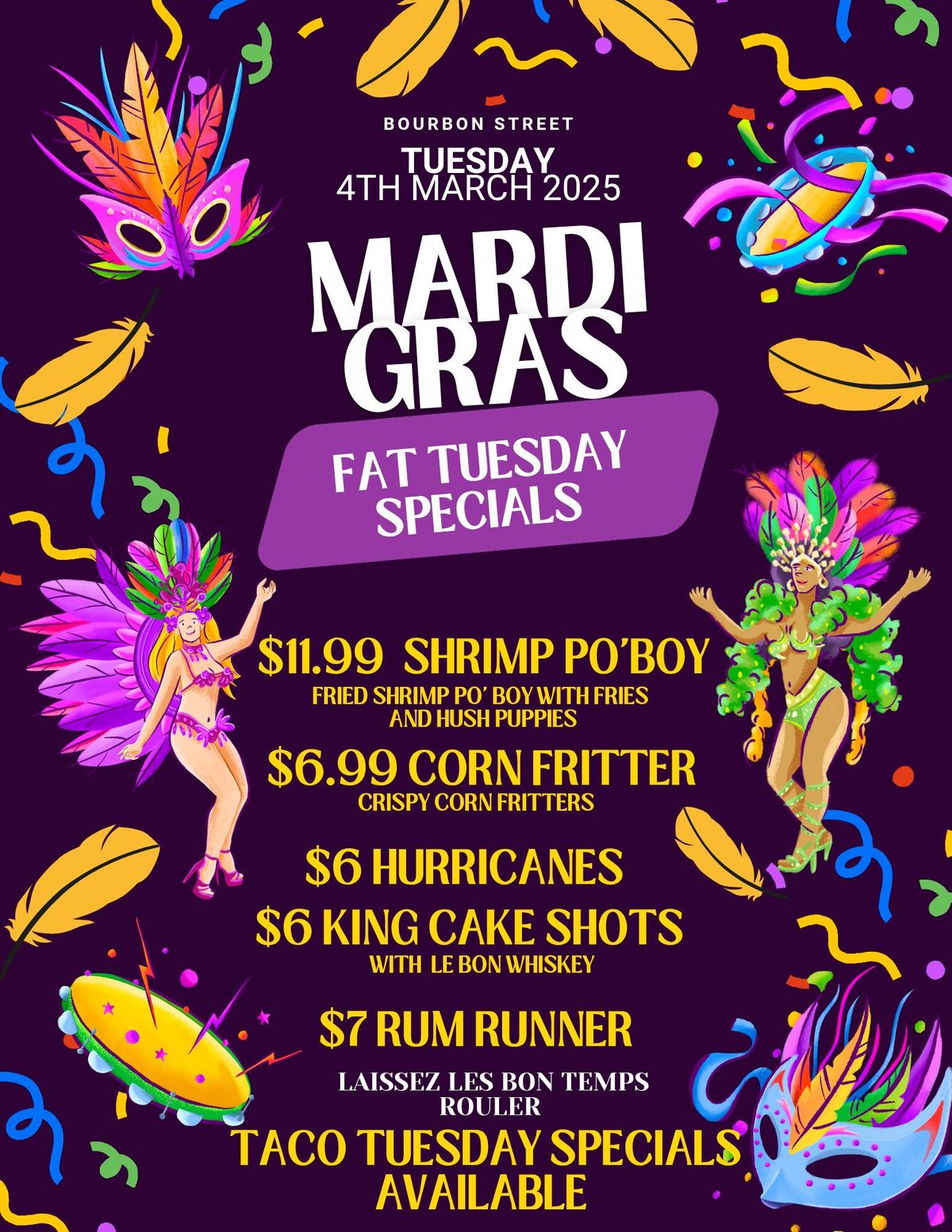 Fat Tuesday Specials 