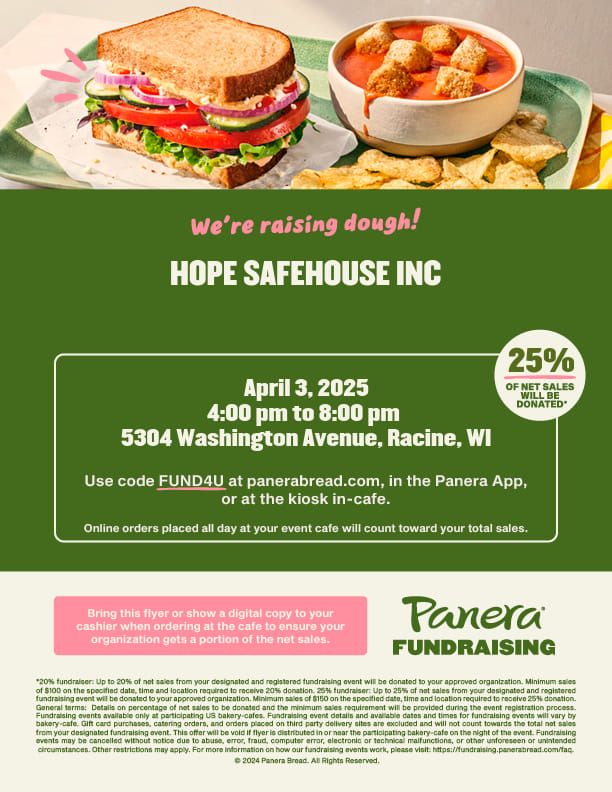 Panera Fundraiser Night for HOPE Safehouse