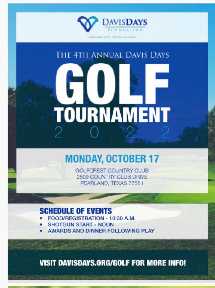 4th Annual Davis Days Golf Tournament, Golfcrest Country Club, Pearland