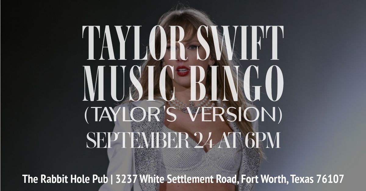 Taylor Swift Music Bingo at The Rabbit Hole Pub