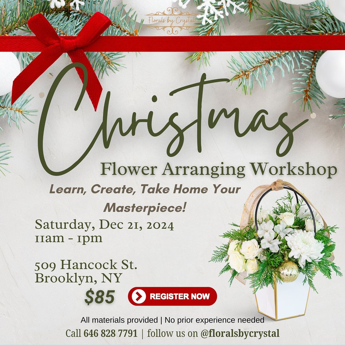 Christmas Flower Arranging Workshop