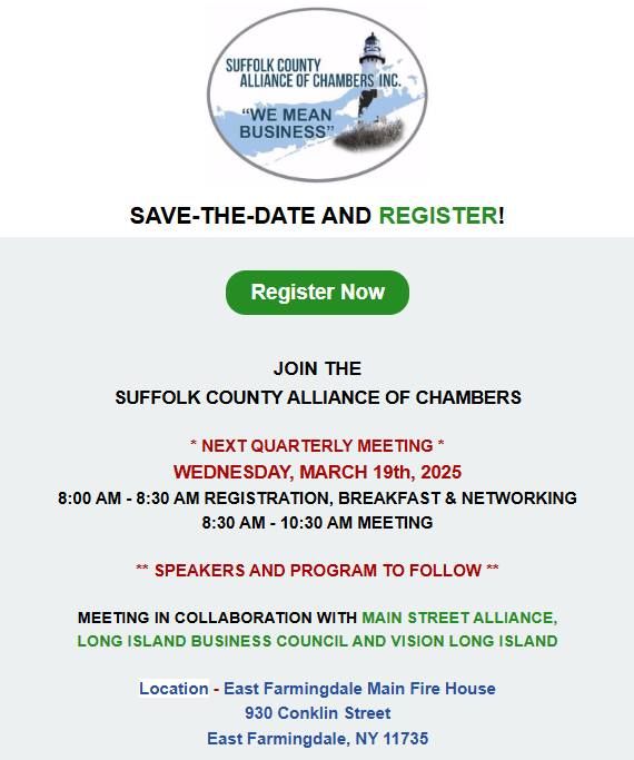 Suffolk County Alliance of Chambers' Next Quarterly Meeting