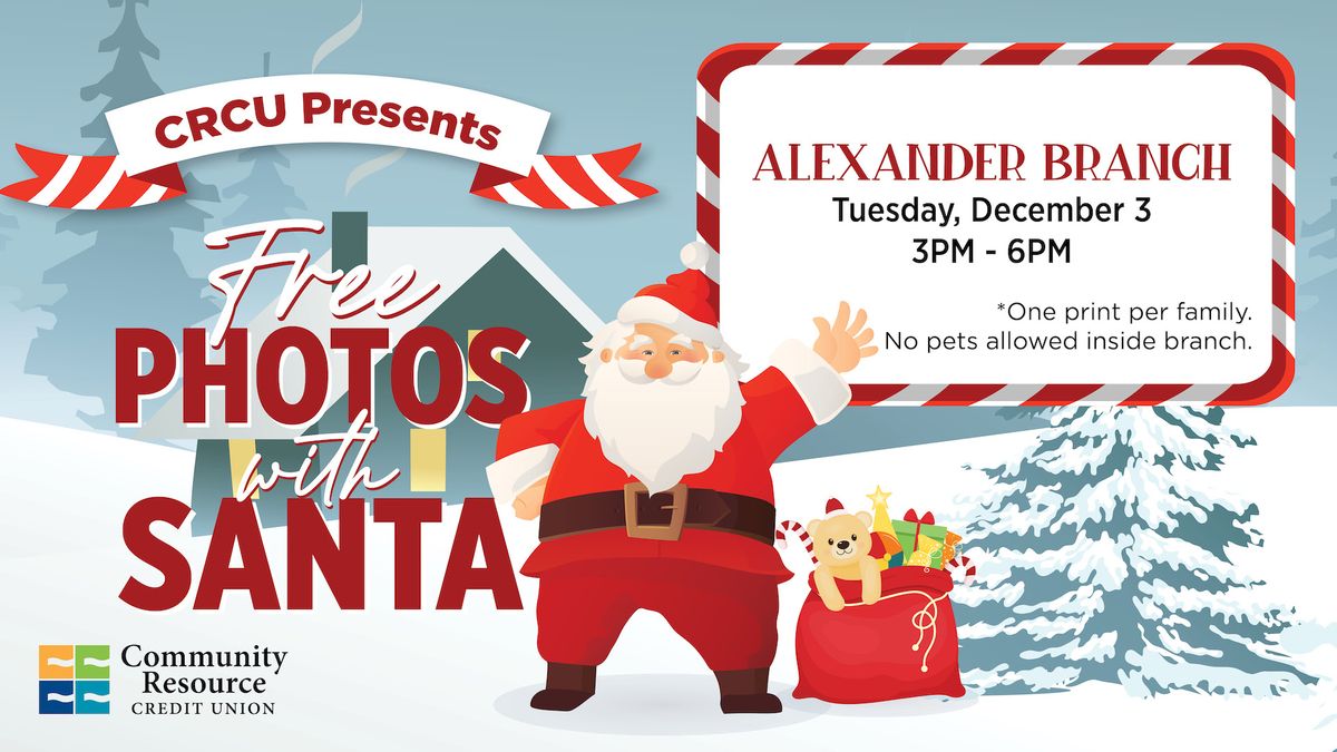 Free Photos with Santa at CRCU's Alexander Branch! \ud83c\udf85\ud83d\udcf8