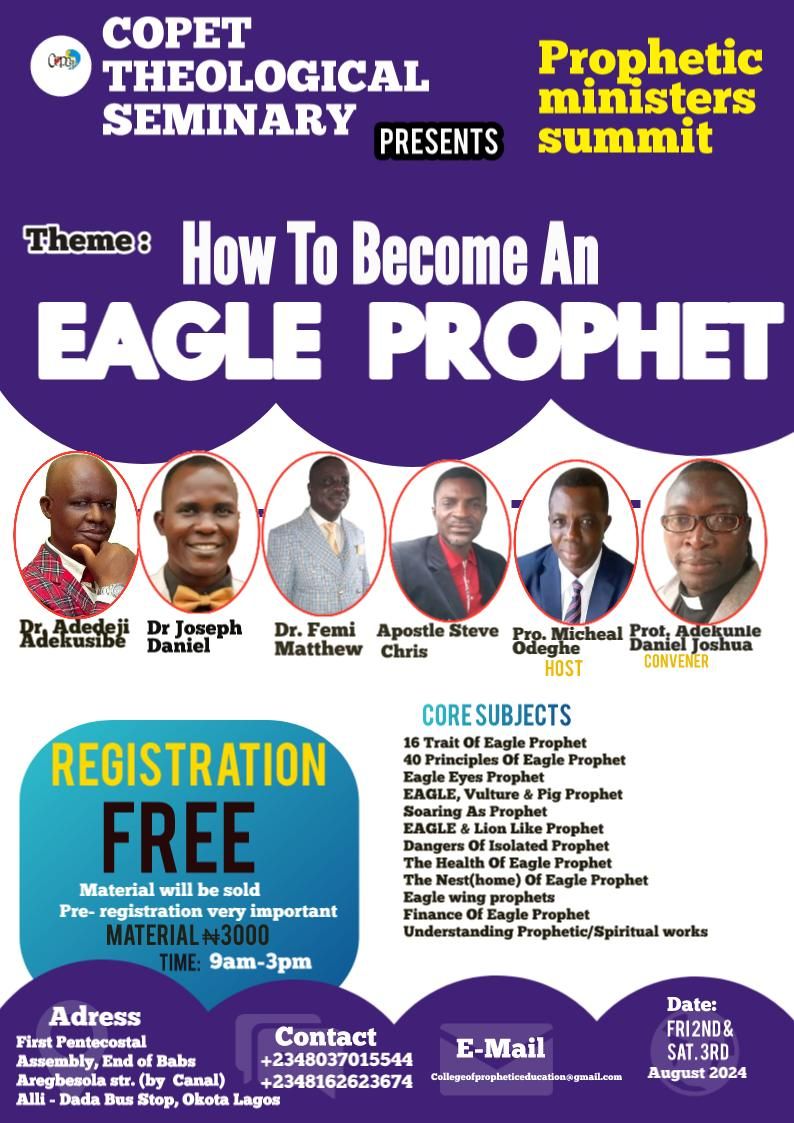 PROPHETIC MINISTERS SUMMIT :BECOMING AN EAGLE PROPHET