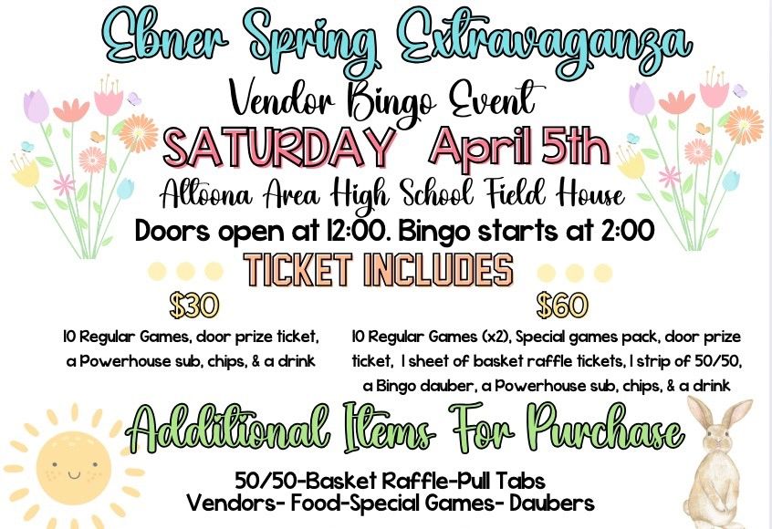 Ebner Spring Extravaganza Vendor Bingo 2025