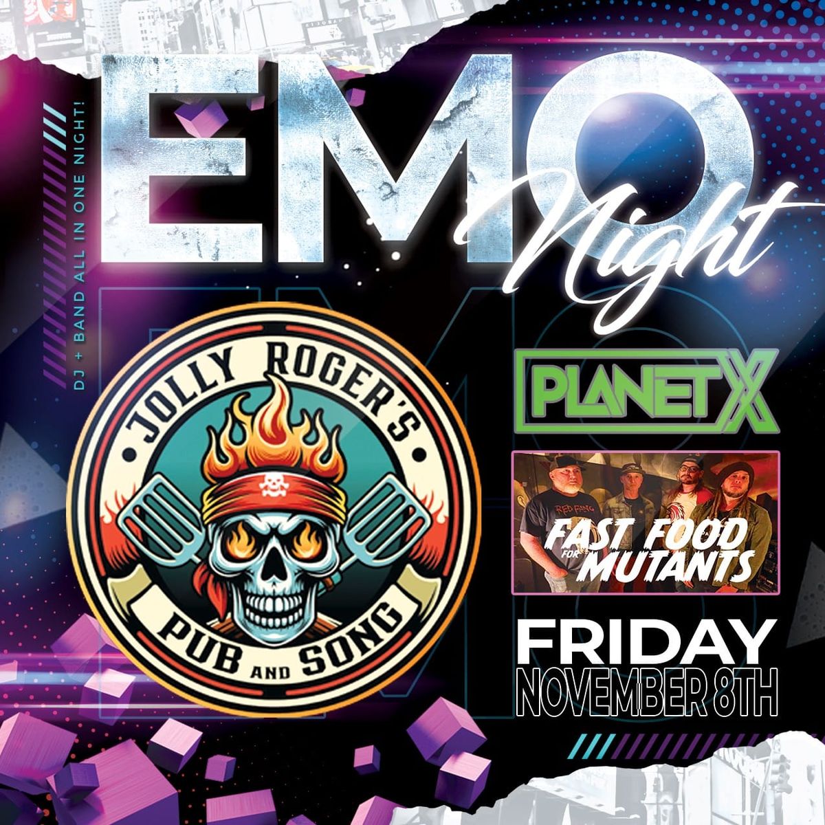 Emo night at Jolly Roger's pub and song 