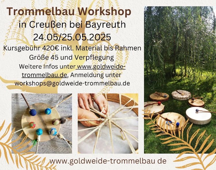 Rahmentrommeln aus heimischen Wildtierh\u00e4uten (Shaman Drum)