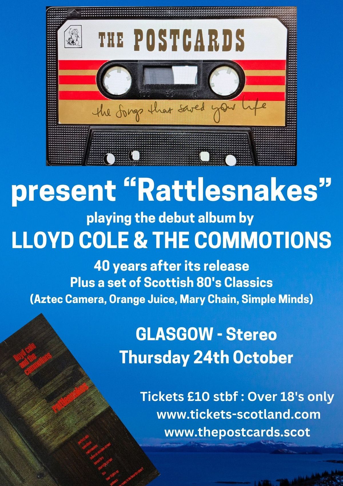 The Postcards present "Rattlesnakes" - Lloyd Cole 40th Anniversary 