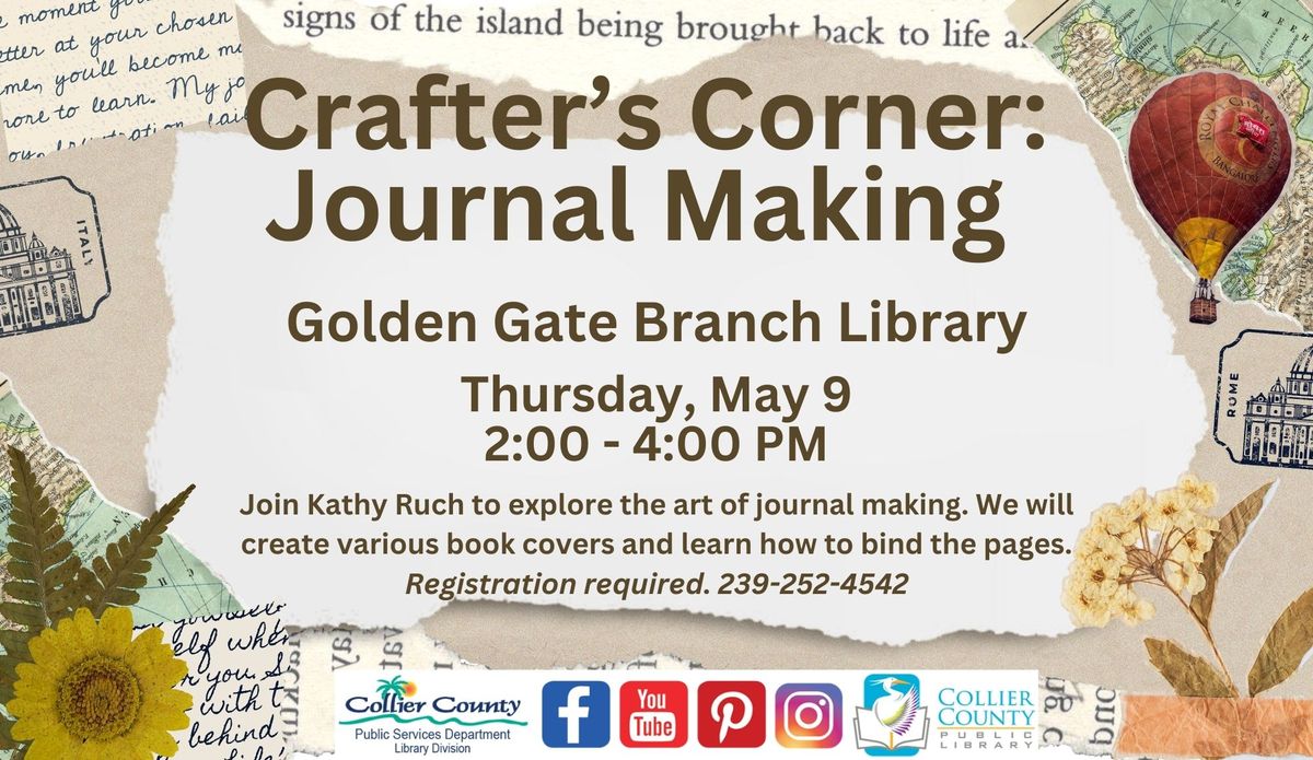 Crafter's Corner:  Journal Making at Golden Gate Branch Library