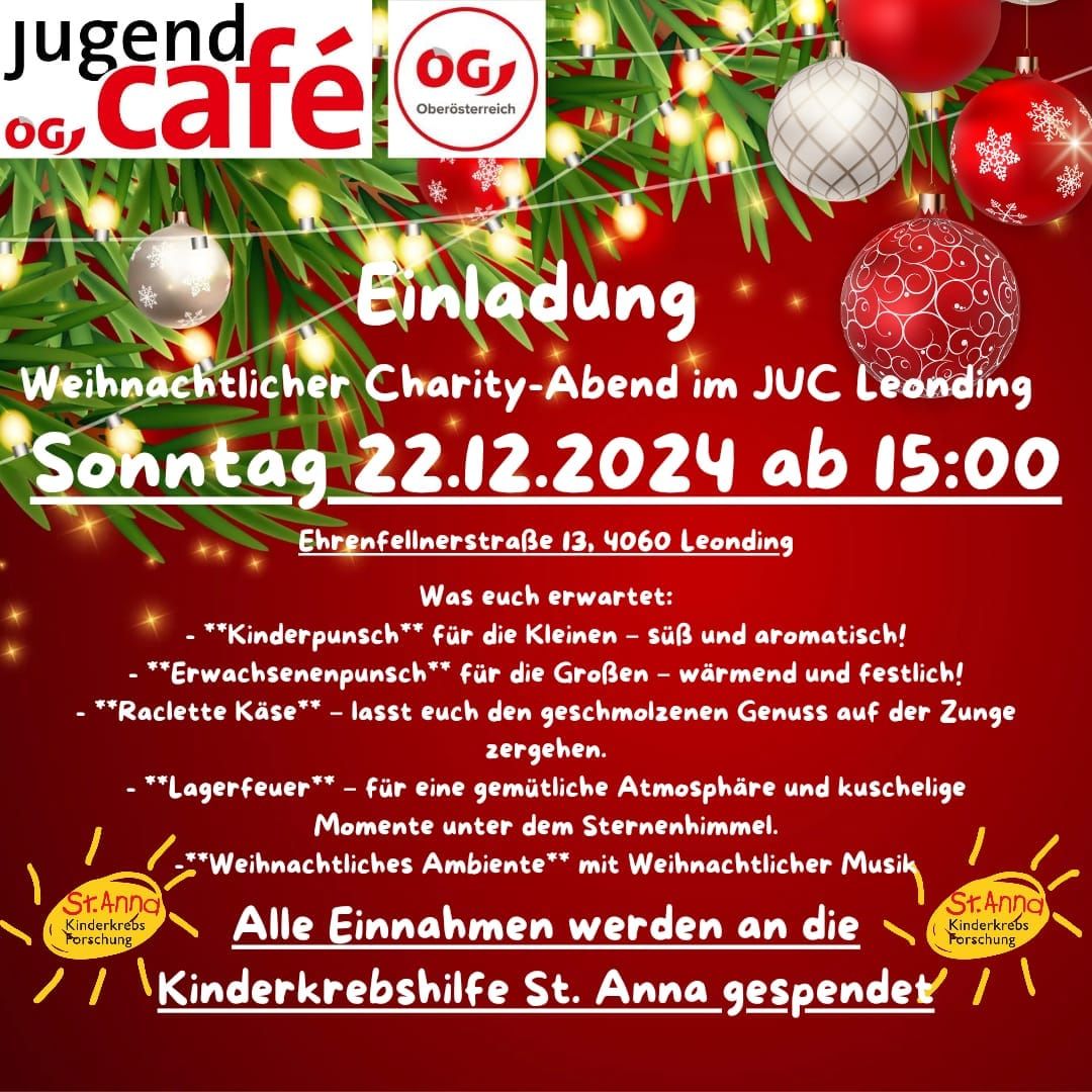 Weihnachtliche Charity-Abend im Jugendcaf\u00e9 Leonding 