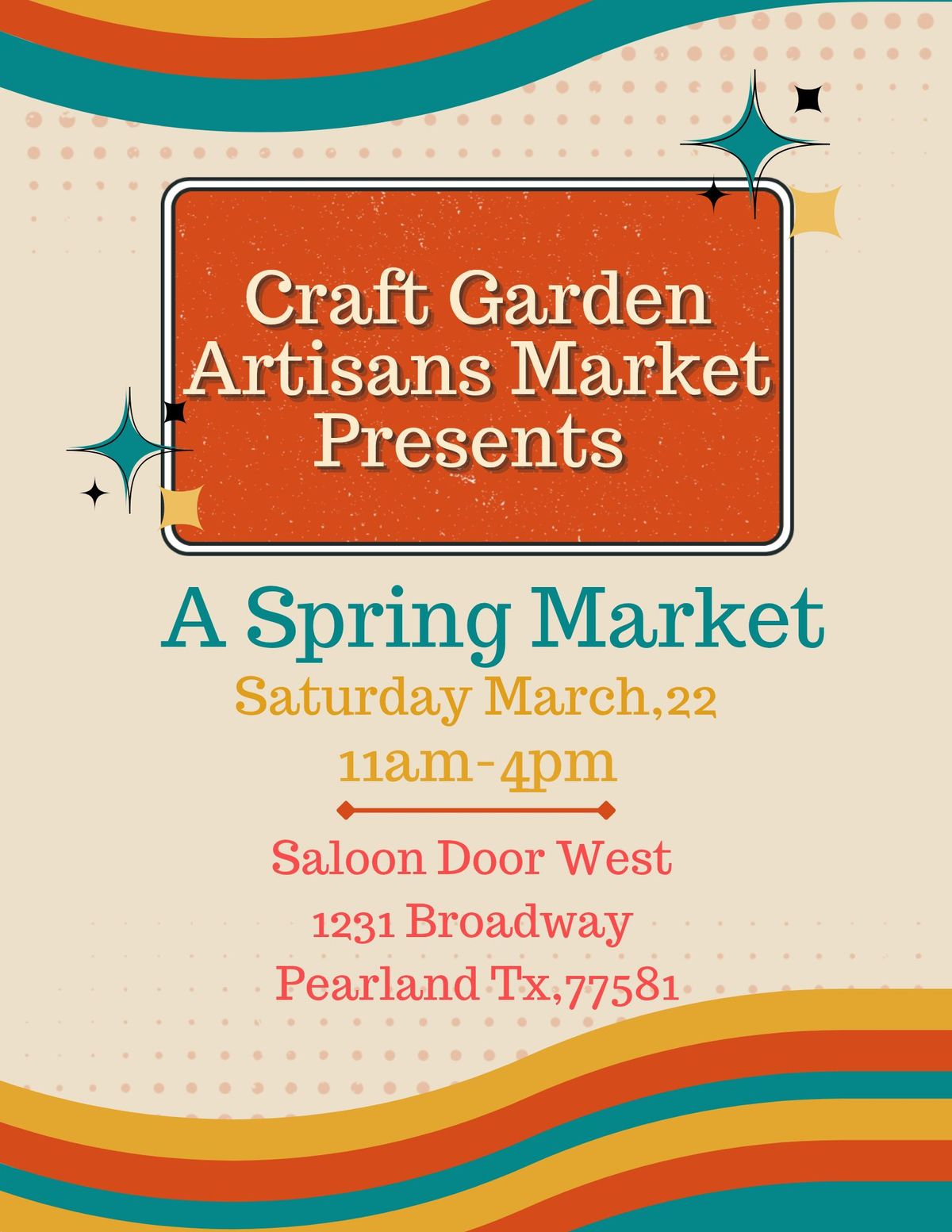 Craft Garden Artisans Market Presents - A Spring Market 