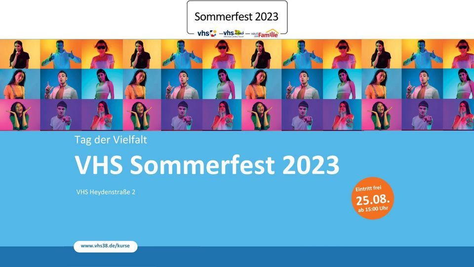 VHS Sommerfest 2023 - Tag der Vielfalt, Volkshochschule Braunschweig Heydenstraße 2, 25 August 2023