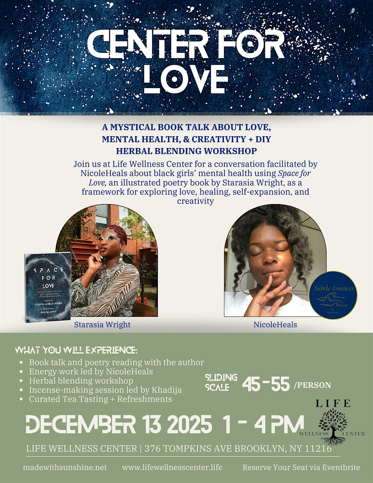 Center for Love: Mystical Book Talk + DIY Herbal Blending Workshop