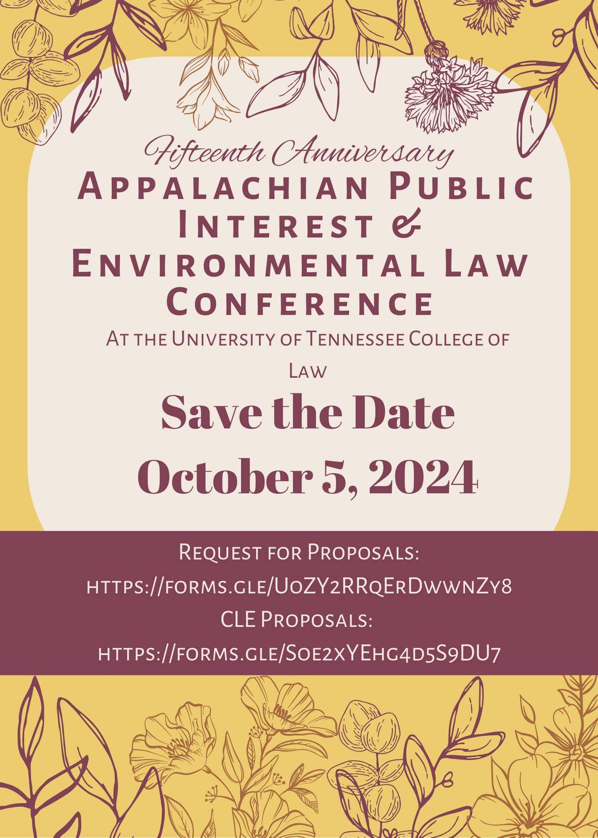 15th Anniversary Appalachian Public Interest Environmental Law (APIEL) Conference