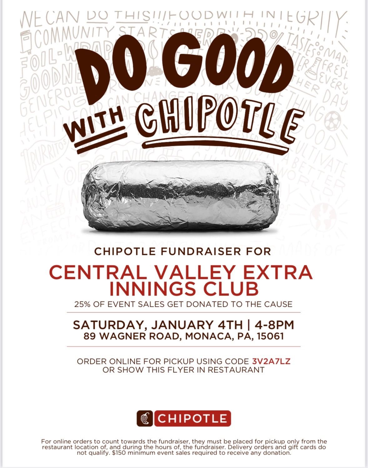 Chipotle CV Extra Innings Fundraiser