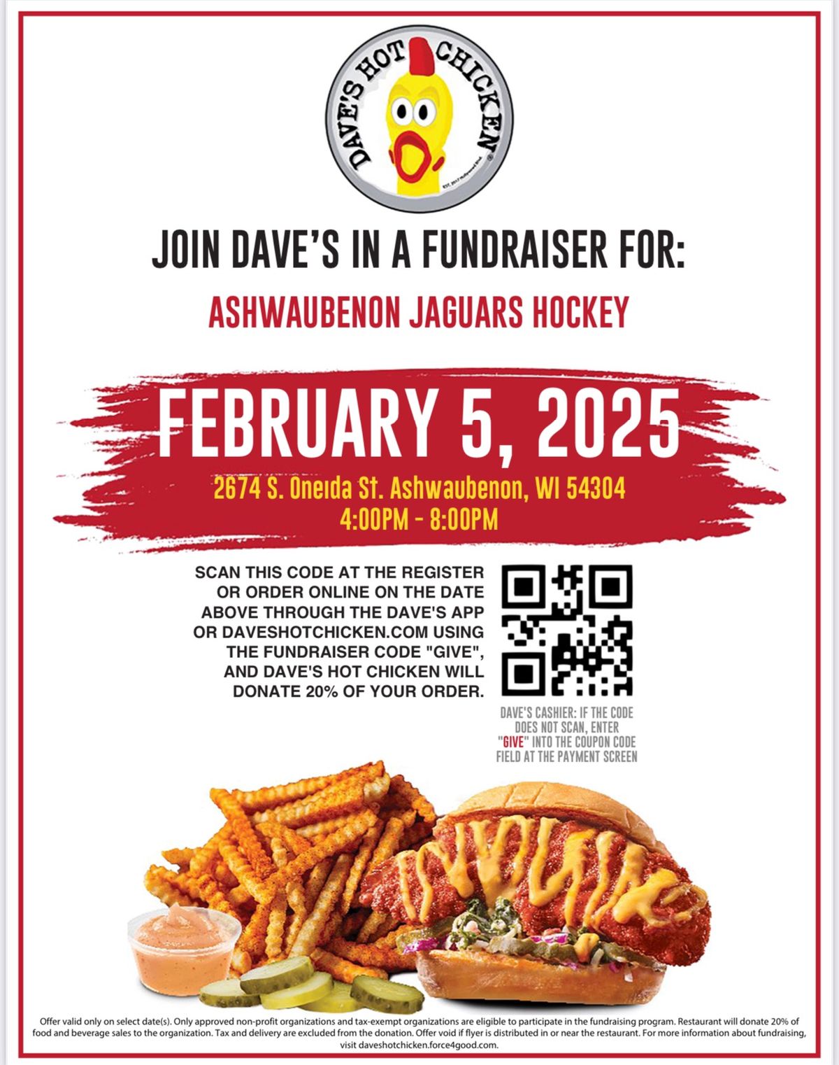 Dave\u2019s Hot Chicken Fundraiser for Jaguar Hockey