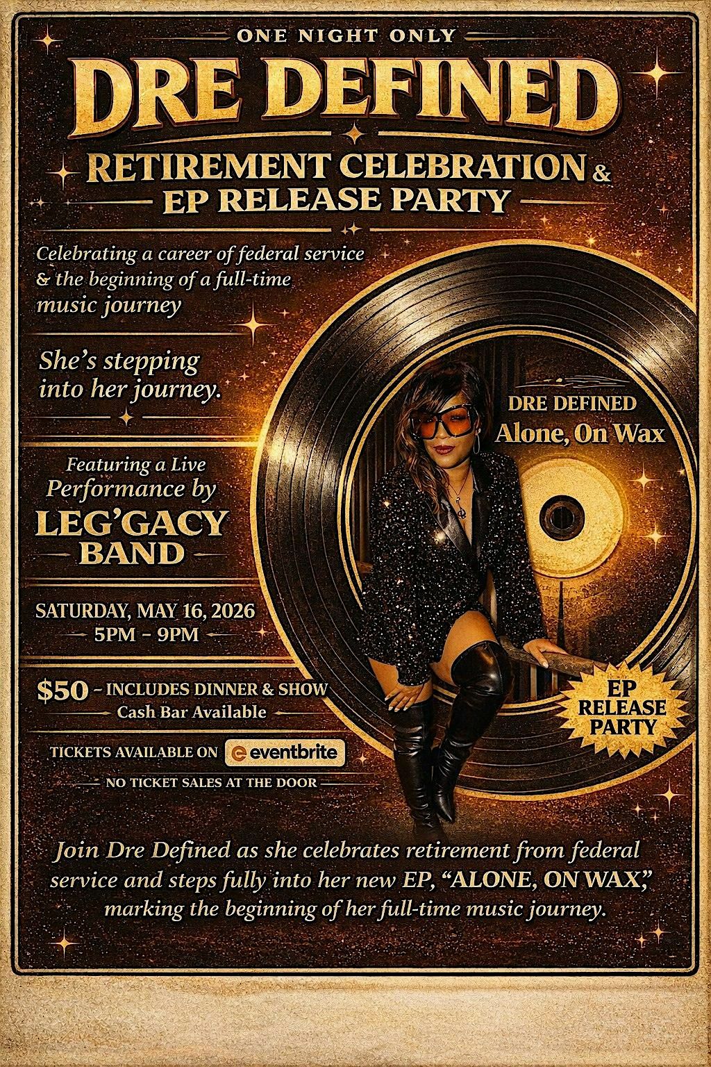 DRE 'S RETIREMENT CELEBRATION \/ EP RELEASE PARTY with LIVE BAND PERFORMANCE