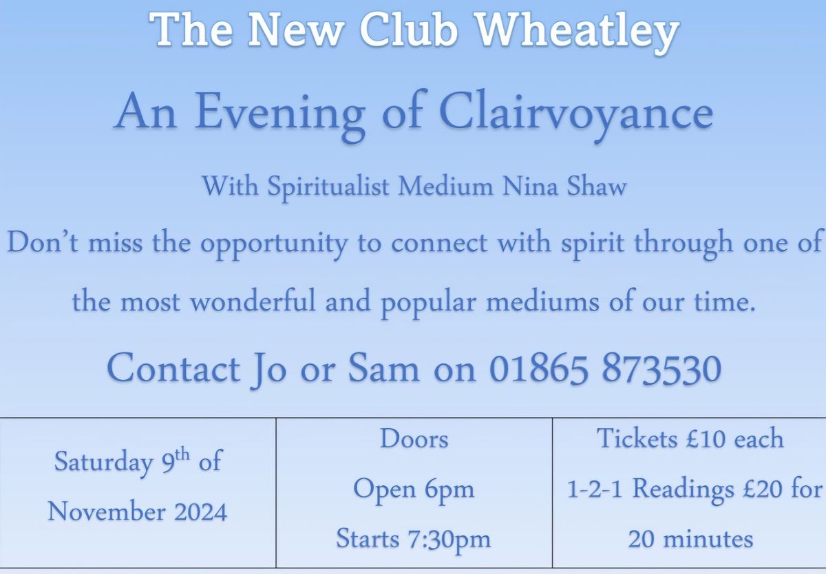 An Evening of Clairvoyance with Nina Shaw