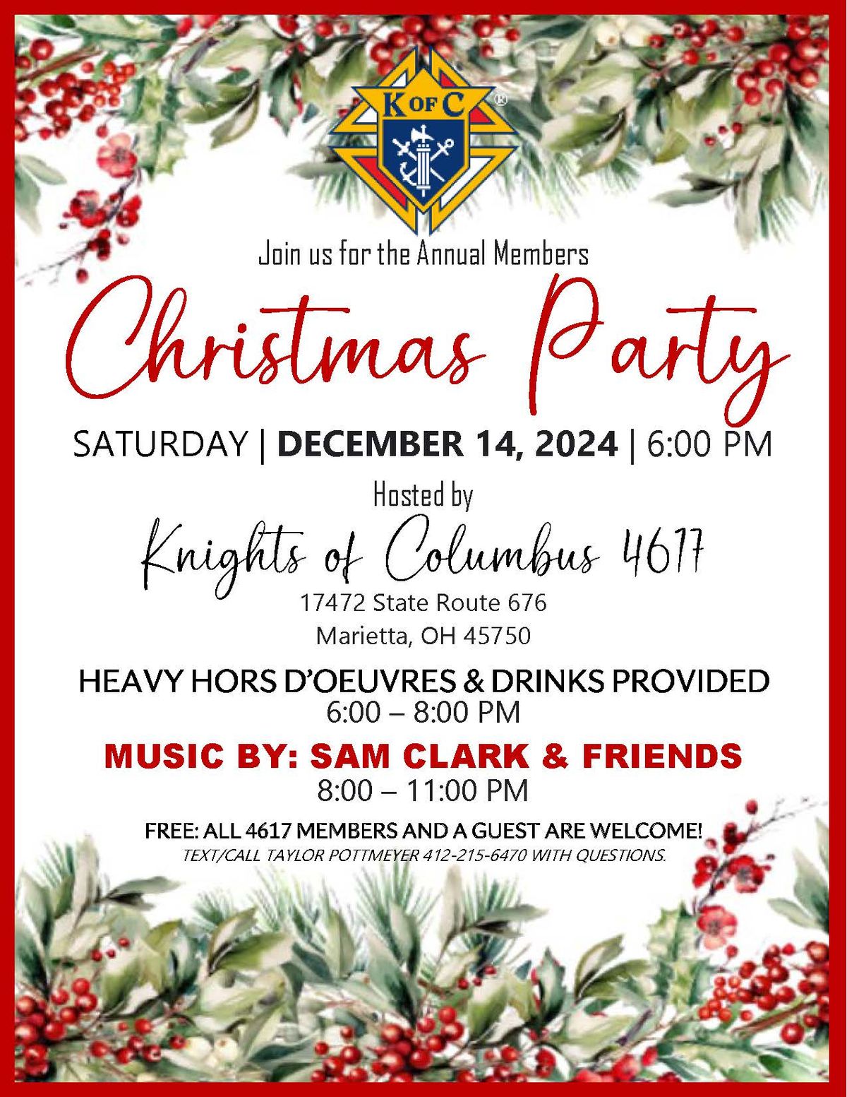 KofC 4617 Members Christmas Party