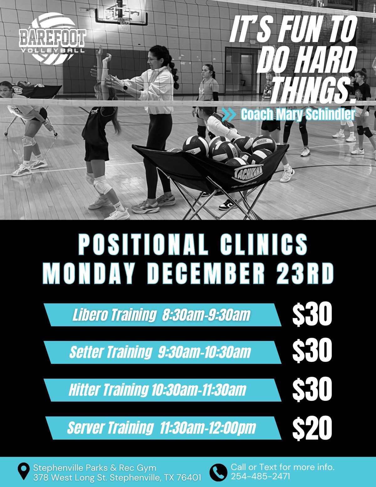 Coach Mary Schindler - Volleyball Positional Clinics