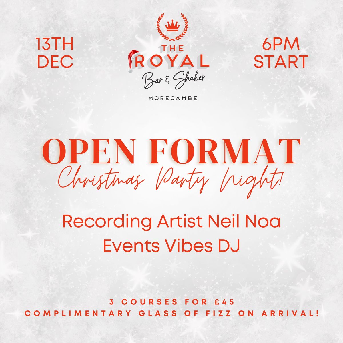 Open Format Christmas Party Night at The Royal Bar & Shaker \ud83c\udf84\ud83c\udfb6