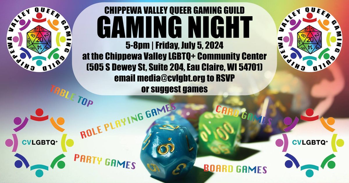 Chippewa Valley Queer Gaming Guild Gaming Night