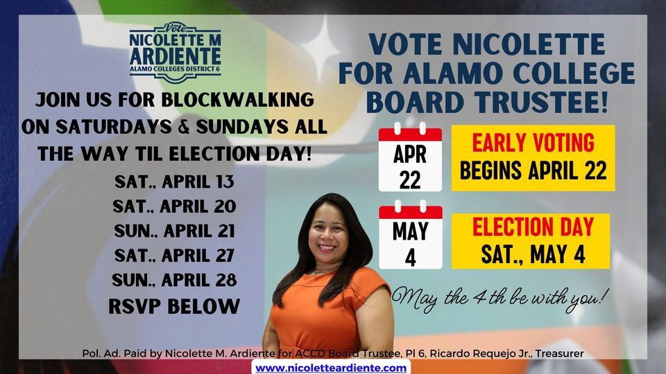 Blockwalk with Nicolette for Alamo Colleges District 6
